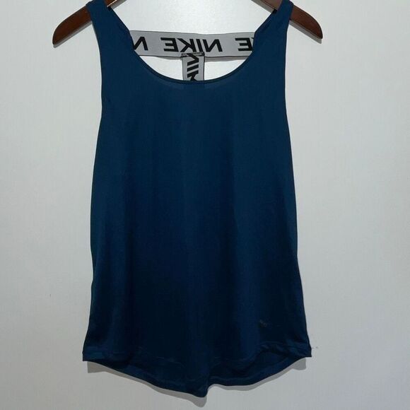 Nike Women's Dri-Fit Elastic T-Band Across Scoop Back Tank Top Teal Size Medium - Picture 1 of 10